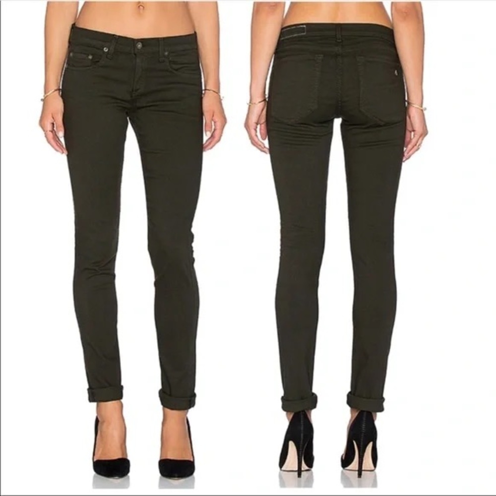 Rag & Bone The Dre Slim Boyfriend in Aged Dark Olive